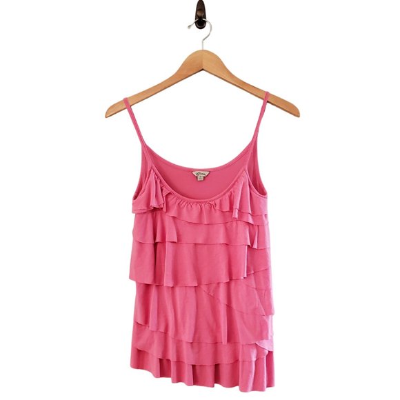 🆓 Guess Flowy Tiered Jersey Camisole - Size L - Picture 1 of 5
